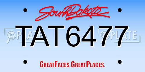 TAT6477 South Dakota License Plate