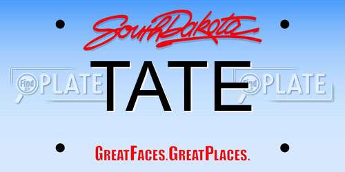 TATE South Dakota License Plate