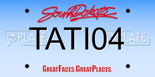 TATI04 South Dakota License Plate