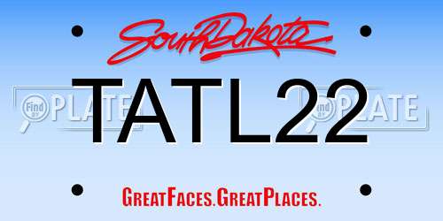 TATL22 South Dakota License Plate