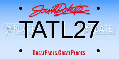 TATL27 South Dakota License Plate