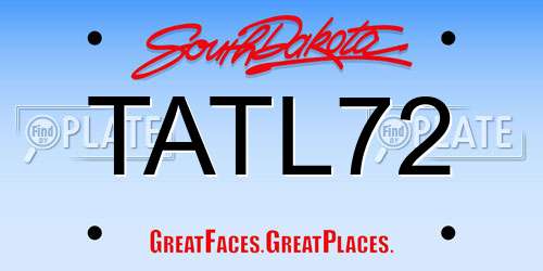 TATL72 South Dakota License Plate
