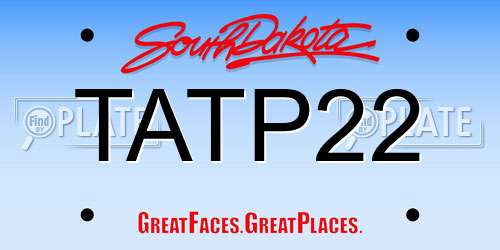 TATP22 South Dakota License Plate