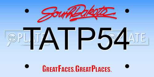 TATP54 South Dakota License Plate