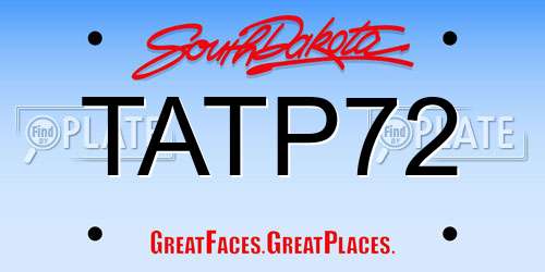 TATP72 South Dakota License Plate