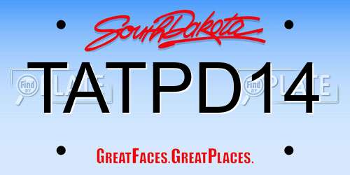 TATPD14 South Dakota License Plate