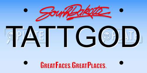 TATTGOD South Dakota License Plate
