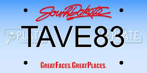 TAVE83 South Dakota License Plate