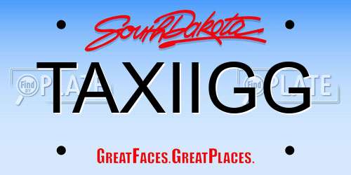 TAXIIGG South Dakota License Plate