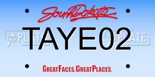 TAYE02 South Dakota License Plate