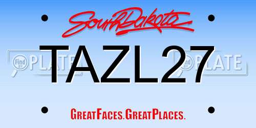 TAZL27 South Dakota License Plate