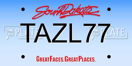 TAZL77 South Dakota License Plate