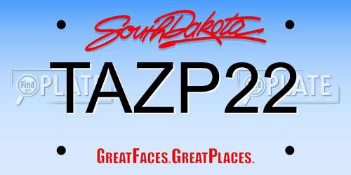 TAZP22 South Dakota License Plate