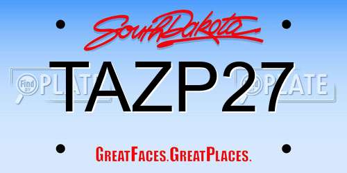 TAZP27 South Dakota License Plate