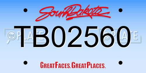 TB02560 South Dakota License Plate