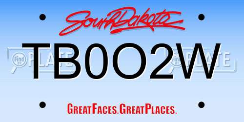 TB0O2W South Dakota License Plate