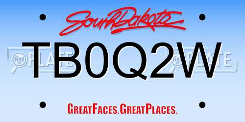 TB0Q2W South Dakota License Plate