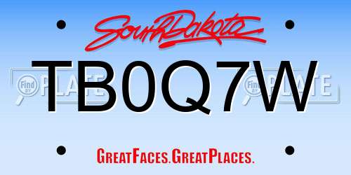 TB0Q7W South Dakota License Plate