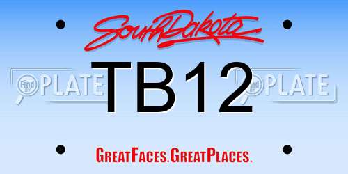 TB12 South Dakota License Plate