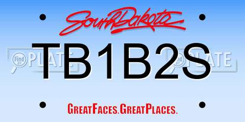 TB1B2S South Dakota License Plate