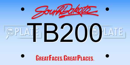 TB200 South Dakota License Plate