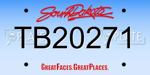 TB20271 South Dakota License Plate