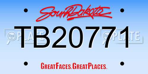TB20771 South Dakota License Plate