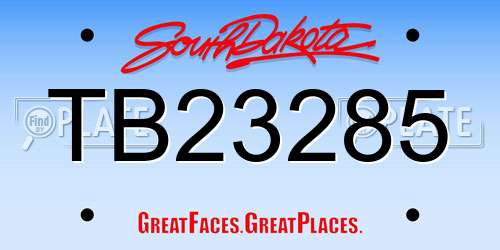 TB23285 South Dakota License Plate