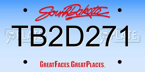 TB2D271 South Dakota License Plate