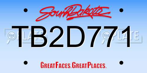 TB2D771 South Dakota License Plate