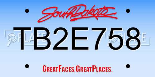 TB2E758 South Dakota License Plate