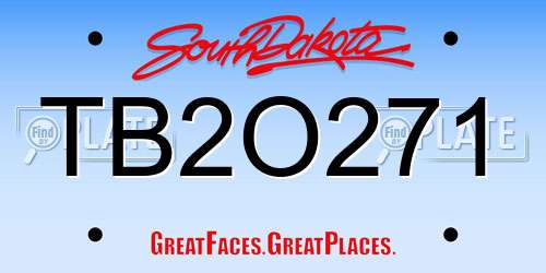 TB2O271 South Dakota License Plate