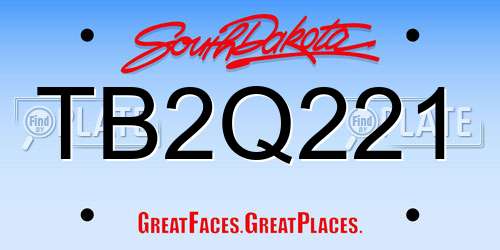 TB2Q221 South Dakota License Plate
