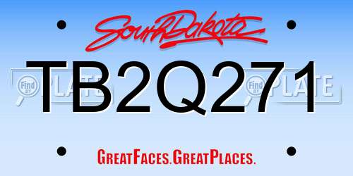 TB2Q271 South Dakota License Plate