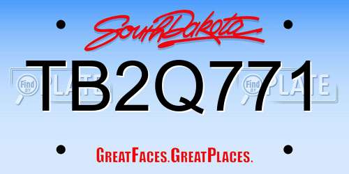 TB2Q771 South Dakota License Plate