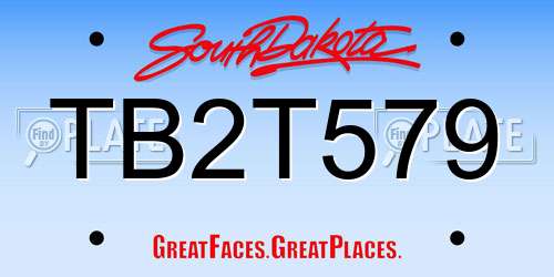 TB2T579 South Dakota License Plate