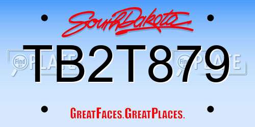 TB2T879 South Dakota License Plate
