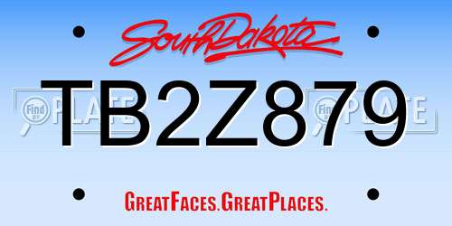 TB2Z879 South Dakota License Plate