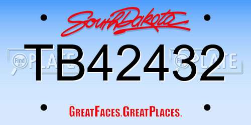 TB42432 South Dakota License Plate