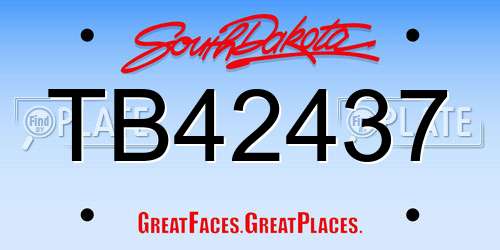 TB42437 South Dakota License Plate