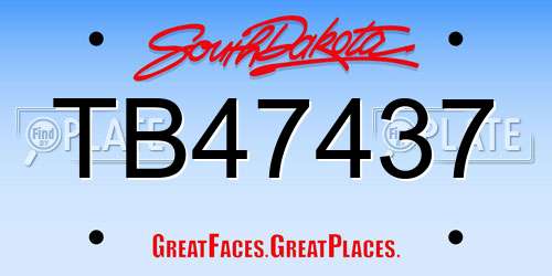 TB47437 South Dakota License Plate
