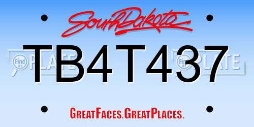 TB4T437 South Dakota License Plate
