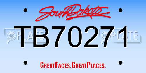 TB70271 South Dakota License Plate