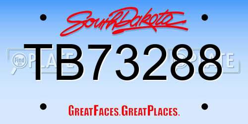 TB73288 South Dakota License Plate