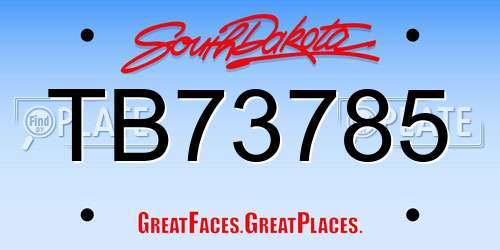 TB73785 South Dakota License Plate