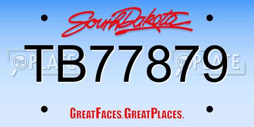 TB77879 South Dakota License Plate