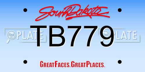 TB779 South Dakota License Plate