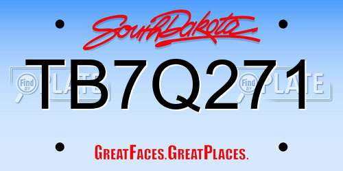 TB7Q271 South Dakota License Plate