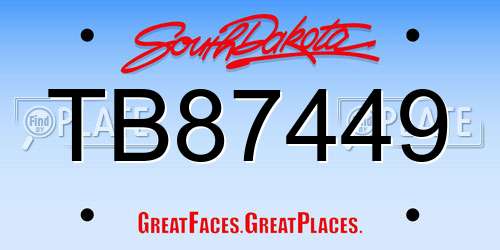 TB87449 South Dakota License Plate