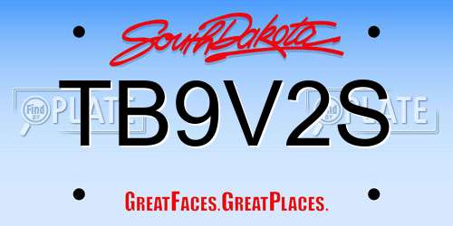 TB9V2S South Dakota License Plate